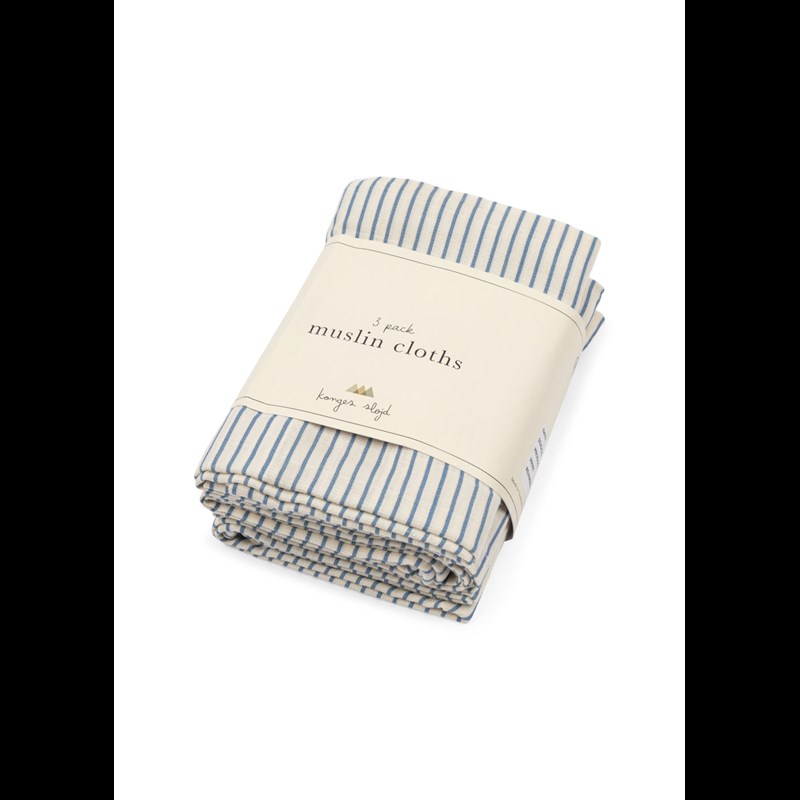 Konges Sløjd Tygblöja Muslin 3-pack Blue Beige/blå 1