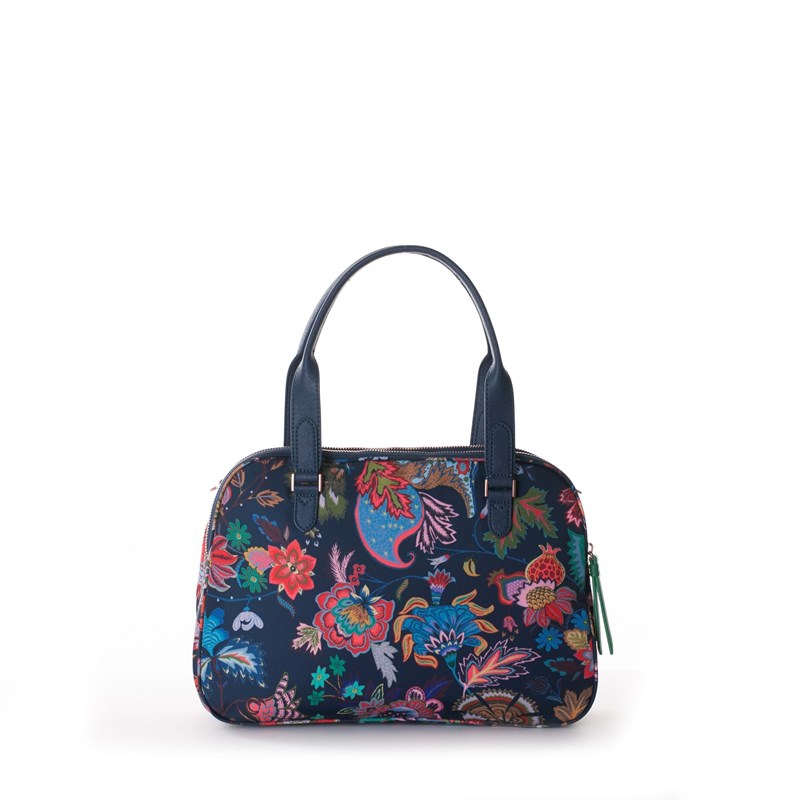 Oilily Skuldertaske M Carry All Blå Blomst 4