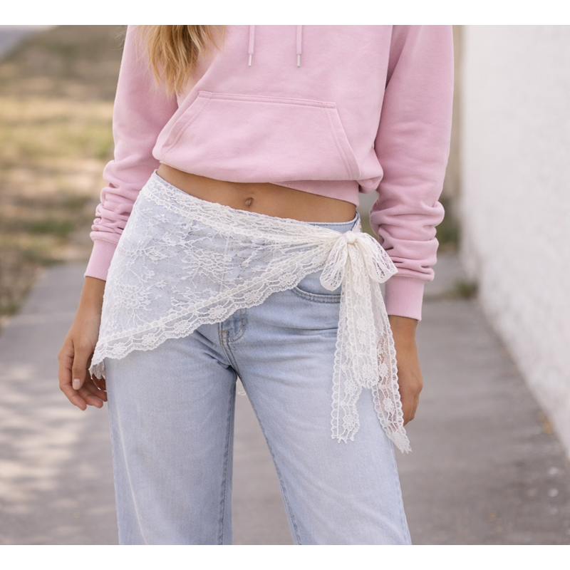 Conmé Blondetørklæde Hvid blomst 2