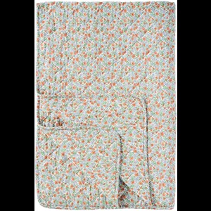 Ib Laursen Tæppe Quiltet Blå Blomst