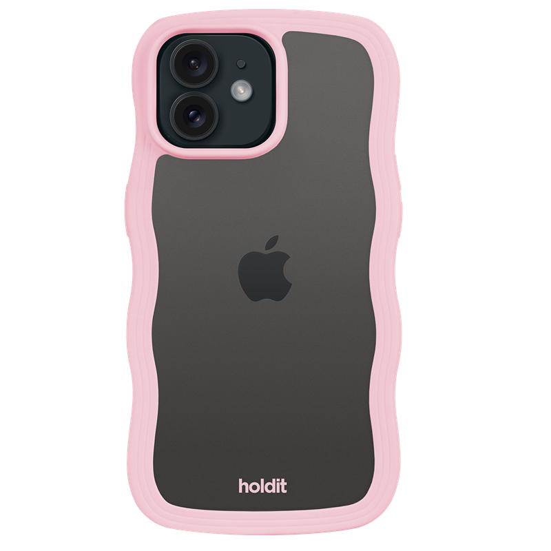 Holdit Mobilcover Wavy Transparent Pink iPhone 12/12 Pro 2
