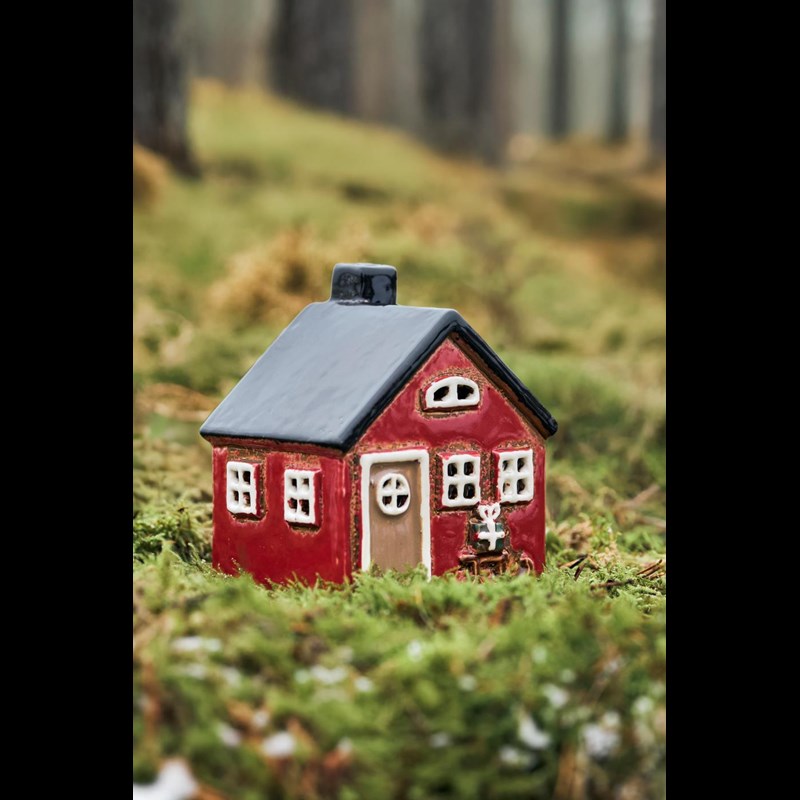 Ib Laursen Värmeljusstake Hus Julklapp Röd 2