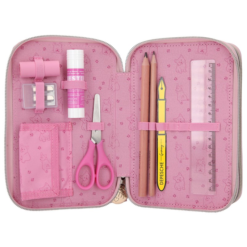 TOPModel Penalhus 3-lags med fyld Corgi Lyserød 3