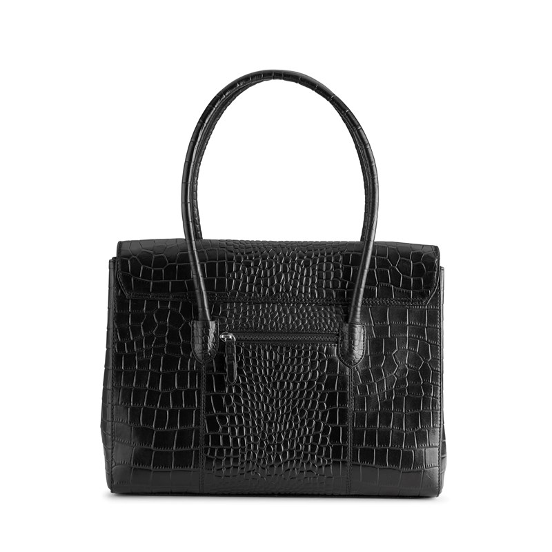 Aura Computertaske Zürich Sort/Croco 15" 2