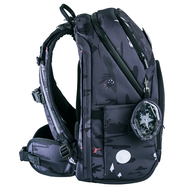 Frii of Norway Skoletaske Expand Dinosaur Sort motiv 3