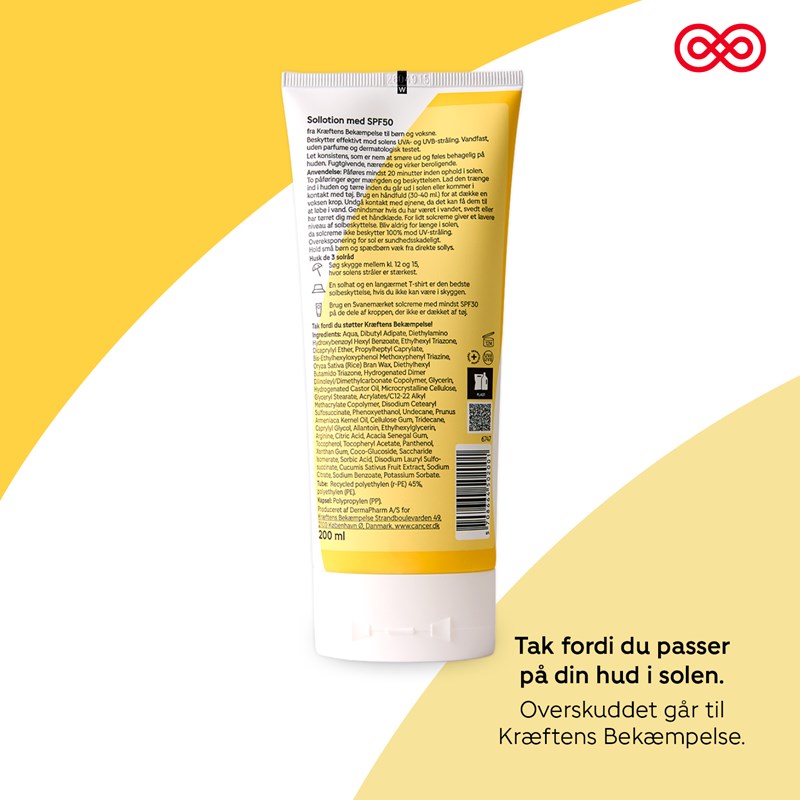Kræftens Bekæmpelse Sollotion SPF50 Hvid 4