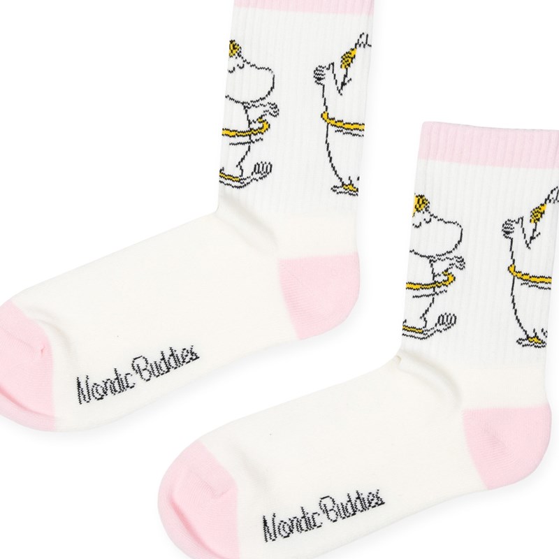 Nordic Buddies Retrosockor Snorkfröken Rosa/vit Str. 36-42 4