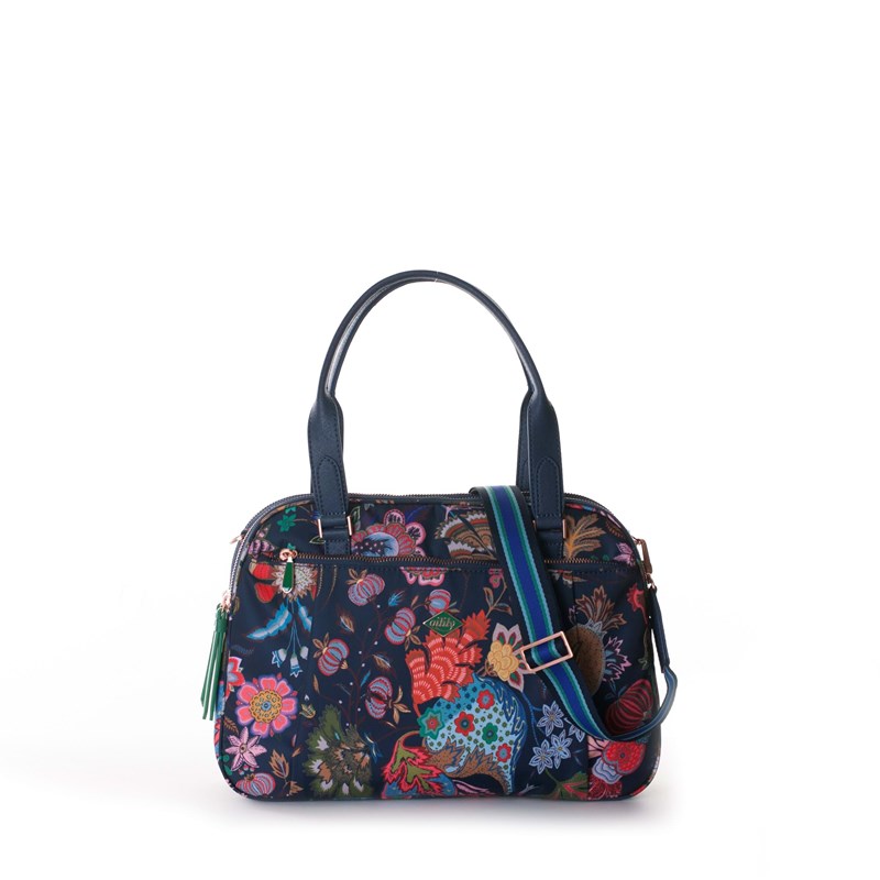 Oilily Skuldertaske M Carry All Blå Blomst 1