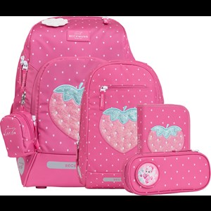 Beckmann Skoletaskesæt Active Air Straw Lyserød