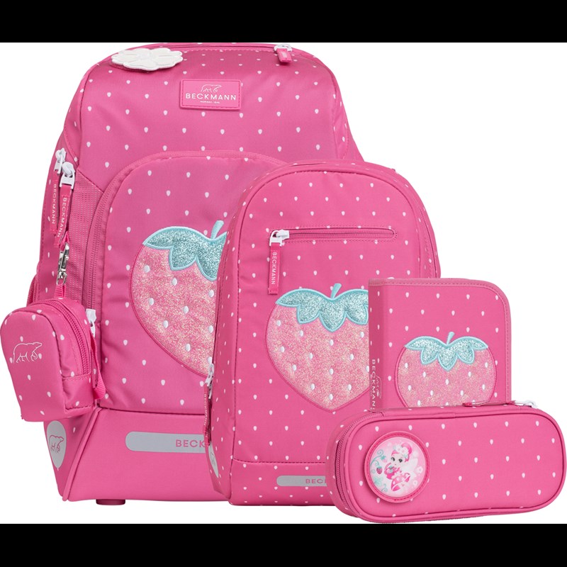 Beckmann Skoletaskesæt Active Air Straw Pink mønster 1