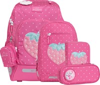 Beckmann Skoletaskesæt Active Air Straw Pink mønster 1