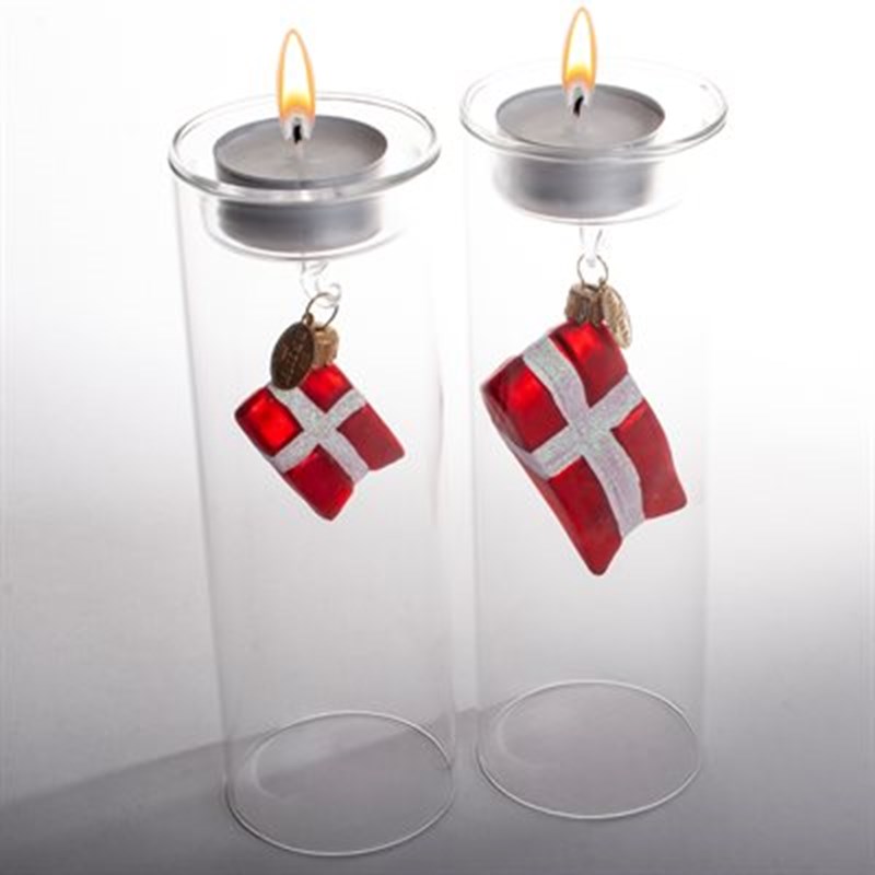 Brink Nordic Julekugle Dannebrog Rød/Hvid 2