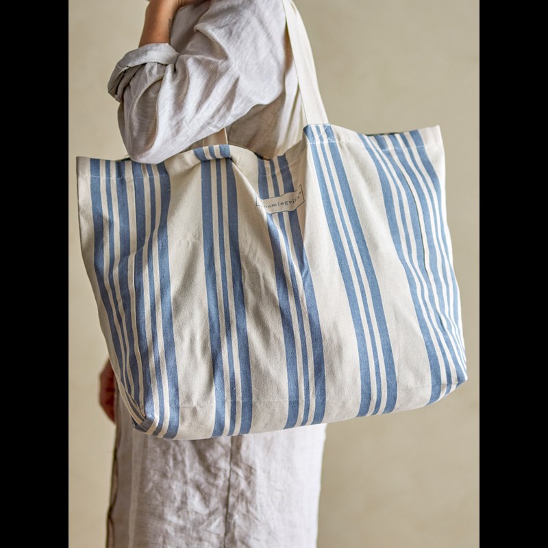 Bloomingville Indkøbsnet Trina  Beige/blå 2