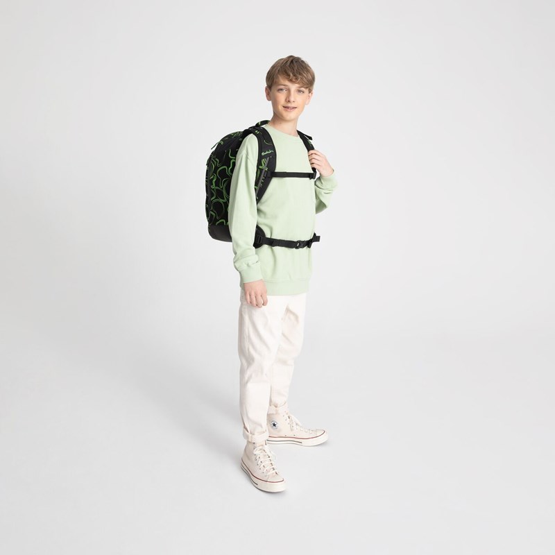 Satch Skoletaske Air Green Supreme Grøn mønster 10