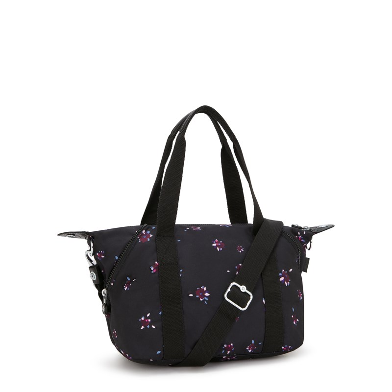 Kipling Axelremsväska Art Mini Svart/med blommor 2