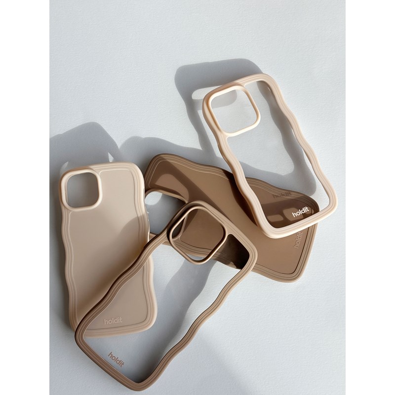 Holdit Mobilcover Wavy Transparent Beige iPhone 12/12 Pro 3