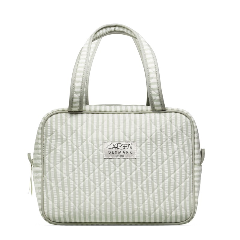 Karen Toilettaske  Hvid/grøn 1