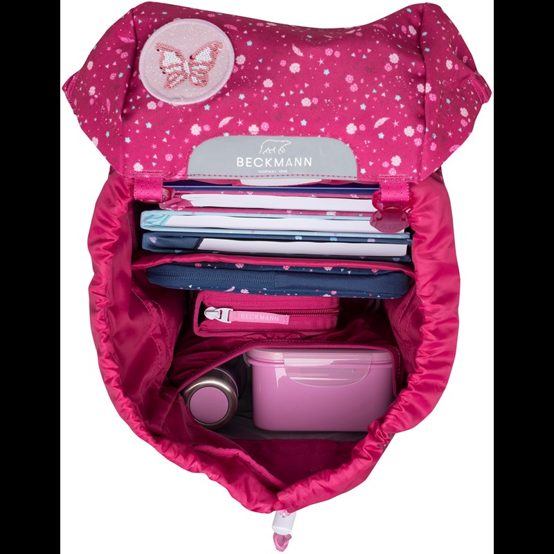 Beckmann Skoletaske Classic Maxi Forest Rød/lyserød 5