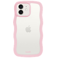 Holdit Mobilcover Wavy Transparent Pink iPhone 12/12 Pro 1
