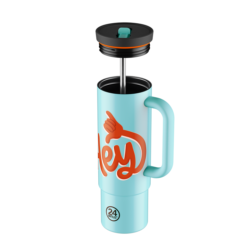 24Bottles Termokop Straw Cup Blå/mønster 2