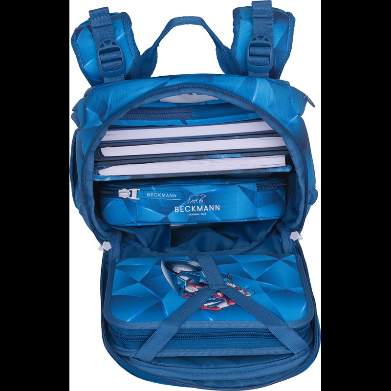 Beckmann Skoletaskesæt Active Air Light Blå/rød 7