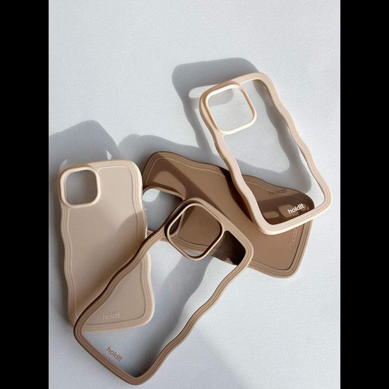 Holdit Mobilfodral Wavy Transparent Beige Iphone 15 ProMax 2