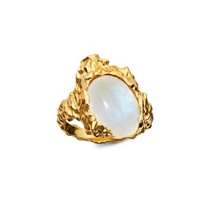Maanesten Ring Gudinde Månesten Guld