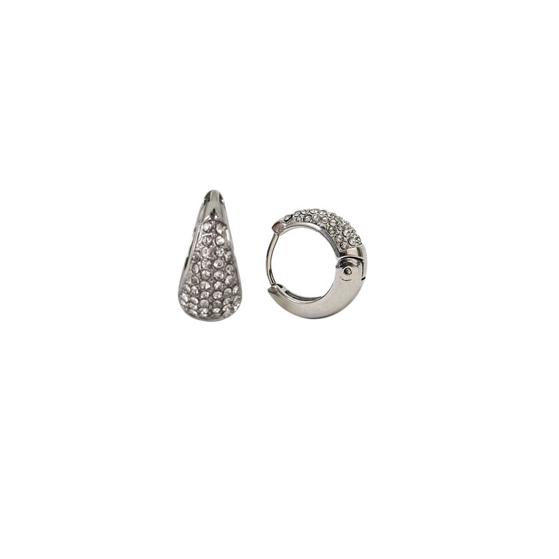 PITAYA Örhänge Rika Stone Hoop Silver