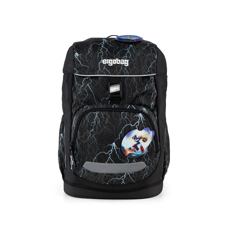 Ergobag Skoletaske Flex Super Reflect Sort m/mønster 1