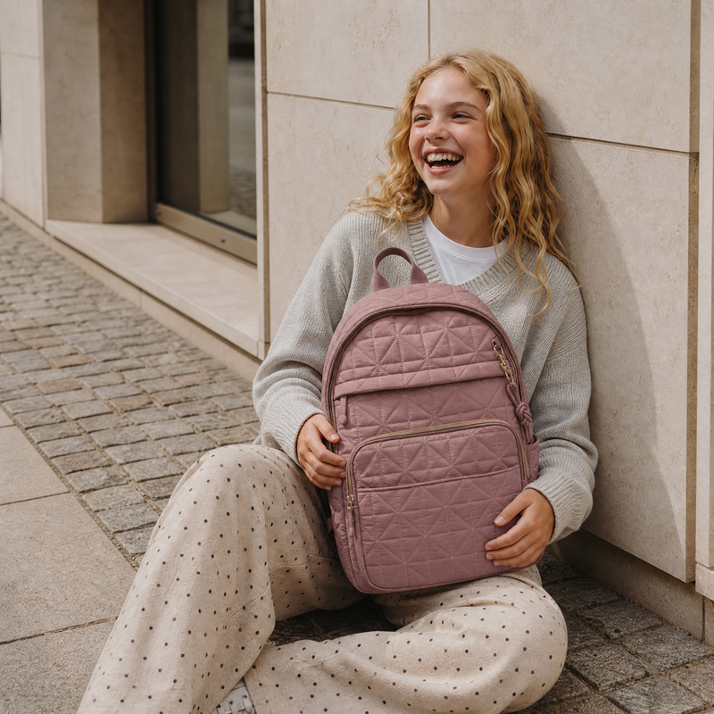 Grow Rygsæk Quilt Gammel Rosa 2