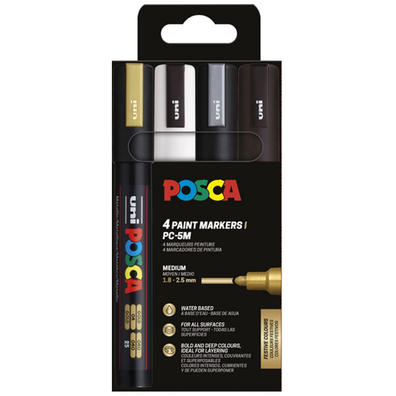 POSCA Pennor POSCA PC-5M 4-pack Multi