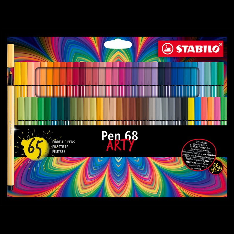 STABILO Fineliner Pen 68 Arty 65-pack Multi
