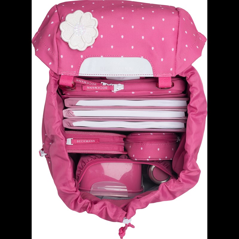Beckmann Skoletaske Classic Strawberry Pink mønster 6