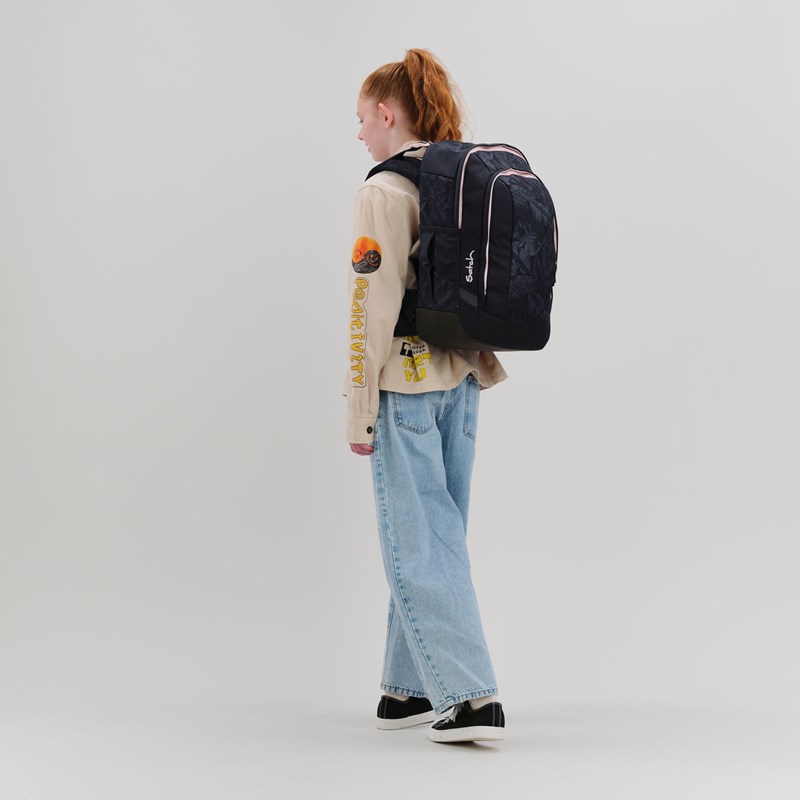Satch Skoletaske Air Midnight Jungle Sort/pink 2