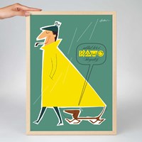 Antoni Legacy Plakat A3 Manden m Regnfrakken Grøn A3