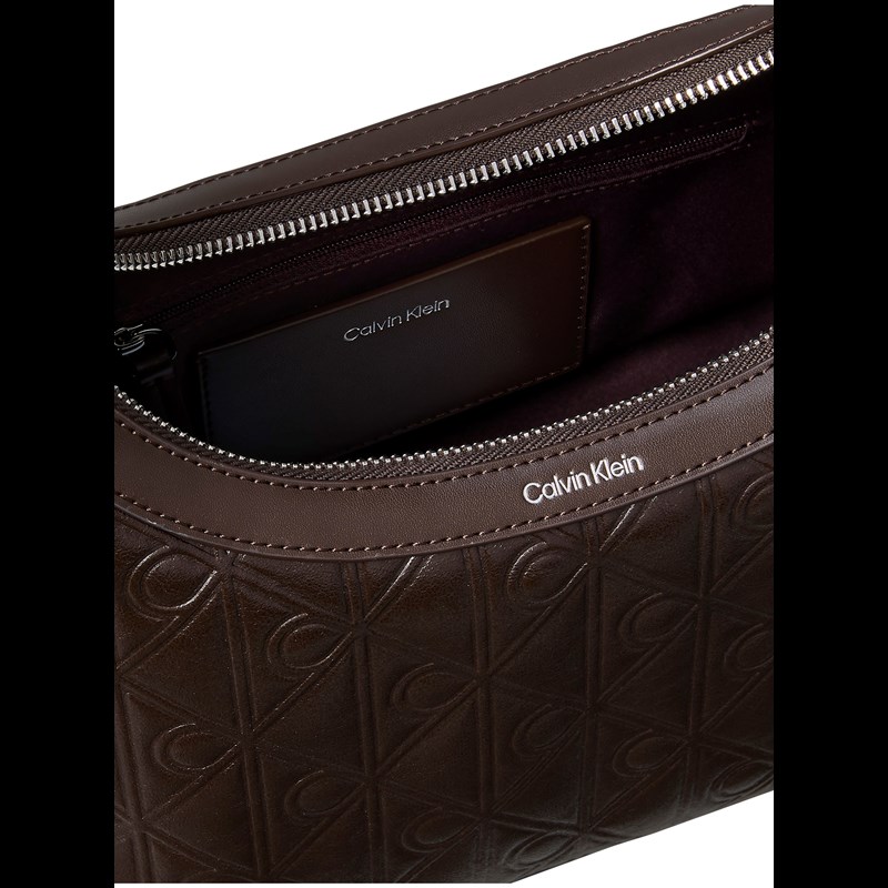 Calvin Klein Axelväska Emblem Debossed Brun 3
