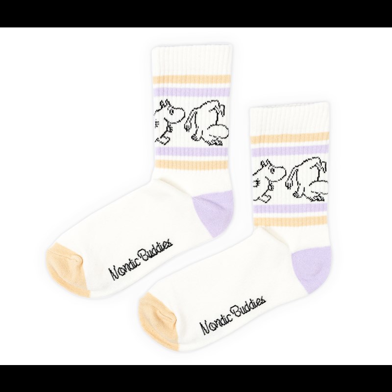 Nordic Buddies Damstrumpor Mumin Retro Vit Str. 38-42 1