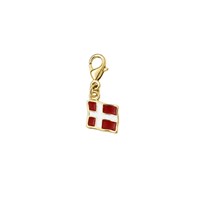 Me & My Box Vedhæng Med Lås Dansk Flag Guld 1