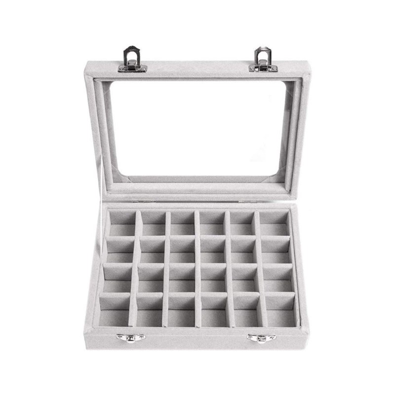 UNIQ Smykkeskrin Velvet Lysegrå 2