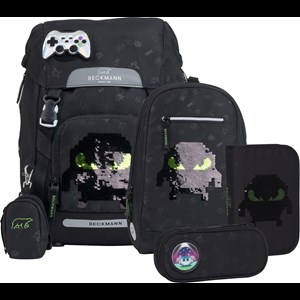 Beckmann Skoletaskesæt Classic Pixel Sort