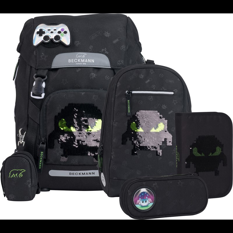 Beckmann Skolväskeset Classic Pixel Svart 1