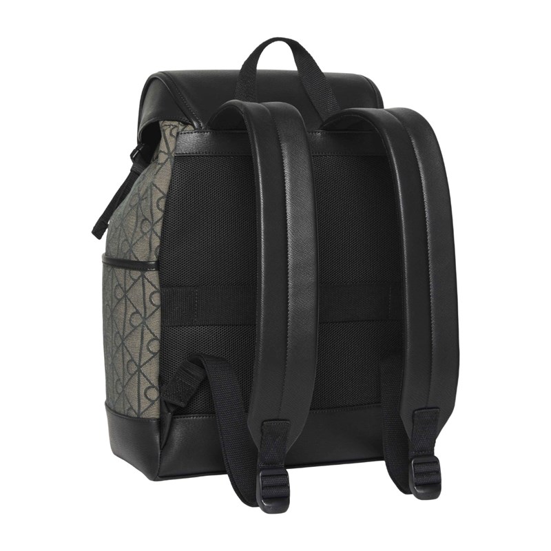 Calvin Klein Ryggsäck Emblem Jacquard Flap Svart/Beige 13" 3