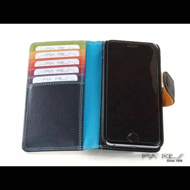 Pia Ries Mobilcover m/RFID Sort m/strib iPhone 6/6S/7/8/SE 5