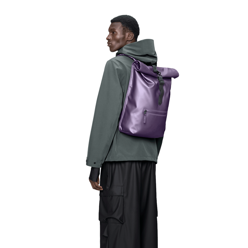 RAINS Ryggsäck Rolltop Rucksack Lila 2
