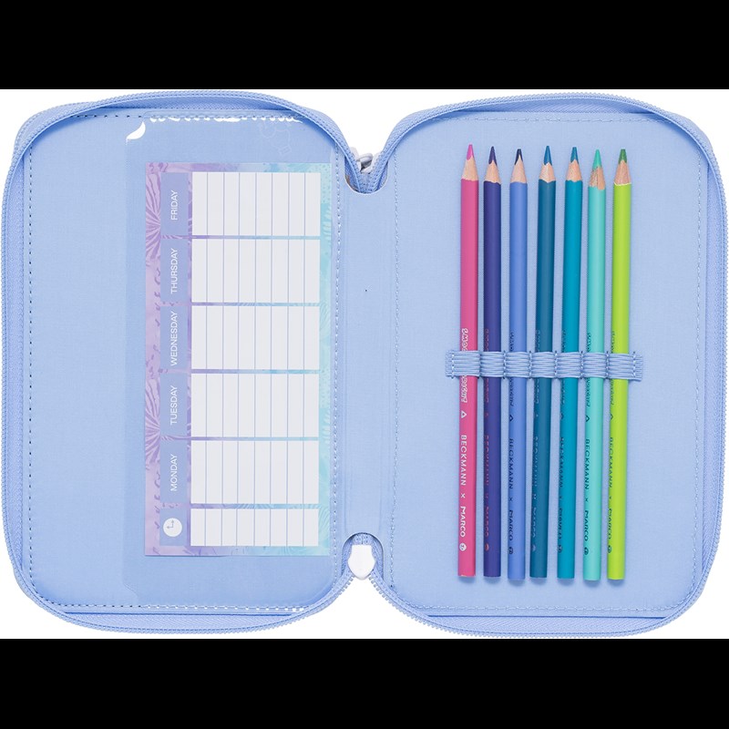 Beckmann Penalhus Seashell 3-lags lyseblå/lilla 4