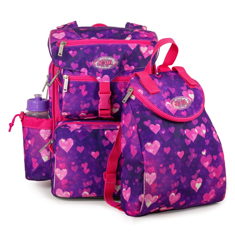 JEVA Skoletaske Beginners Blå/Rød/Sort 3