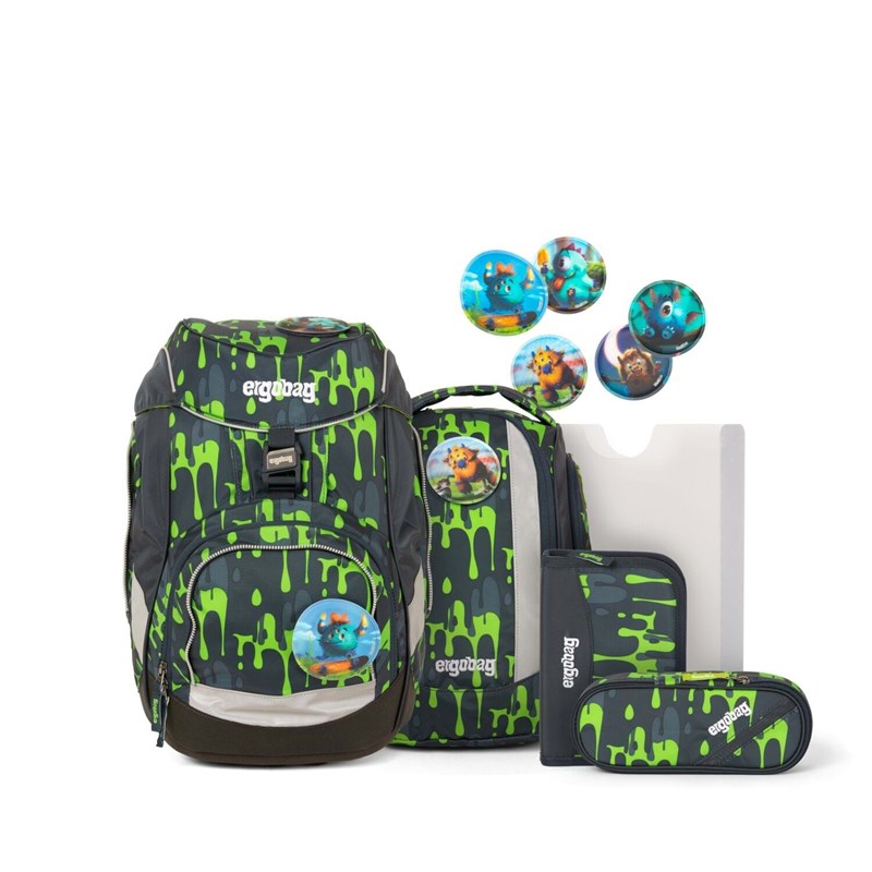 Ergobag Skoletaskesæt Pack Grå/grøn 1