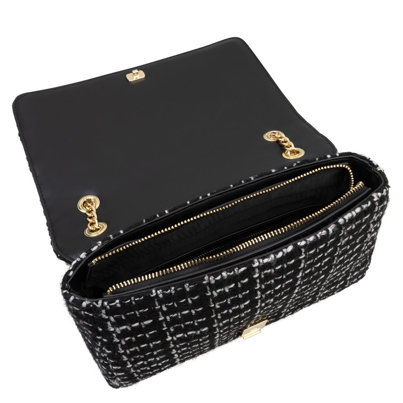 Valentino Bags Axelväska Tweed Svartvitt 4