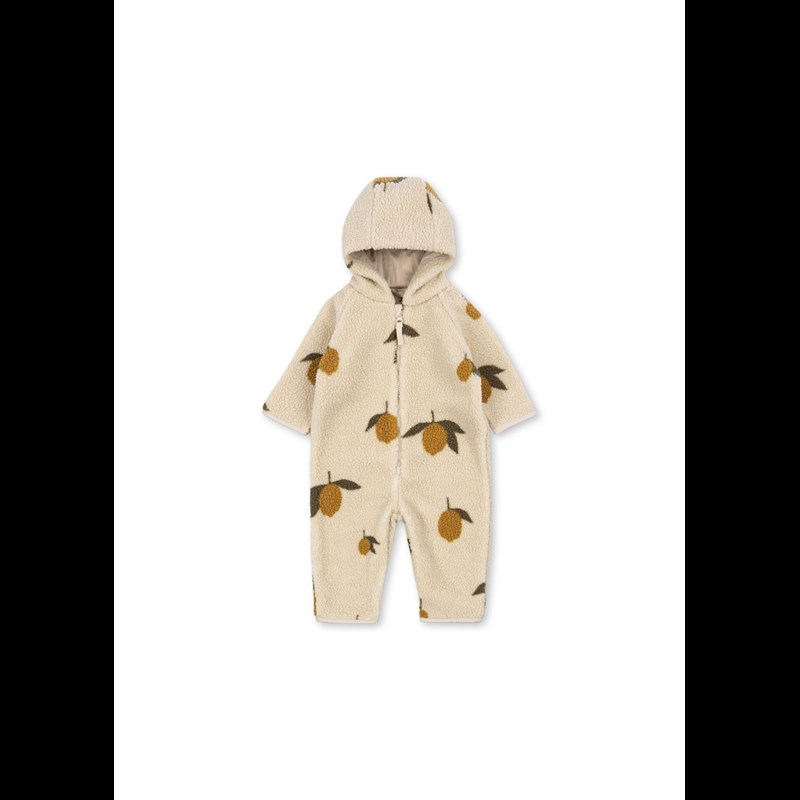 Konges Sløjd Heldräkt Jody Teddy Citron Beige/grön 12 mdr. 1