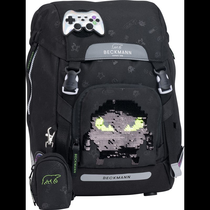 Beckmann Skoletaske Classic Pixel Sort 3